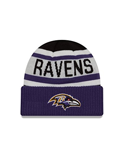 New Era NFL Baltimore Ravens Biggest Fan 2.0 Cuff Knit Beanie, One Size, Purple