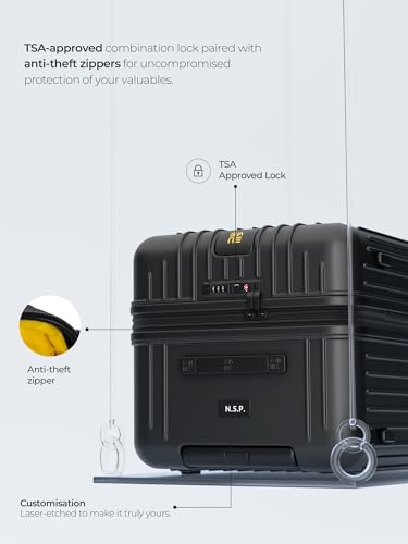 Image of EUME Trunk Check in Trolley Bag Medium Size for Travel | 66cm to 74cm Expandable Trolley Bag | Polycarbonate 8 Silentrun Spinner Wheels Suitcase | Premium Trolley Bags for Travel (Charcoal Black)