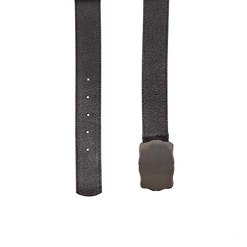 Cinto em Couro Com Fivela de Metal Preto 85