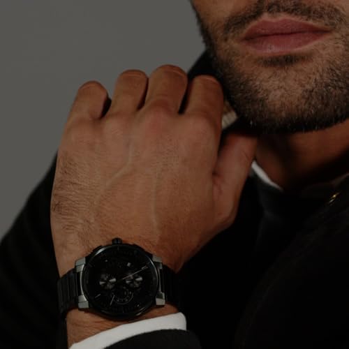 Image of BOSS Peak 2.0 Qtz Chrono Black Round Dial Men's Watch|Stainless Steel Material|Black Color Band - 1514192
