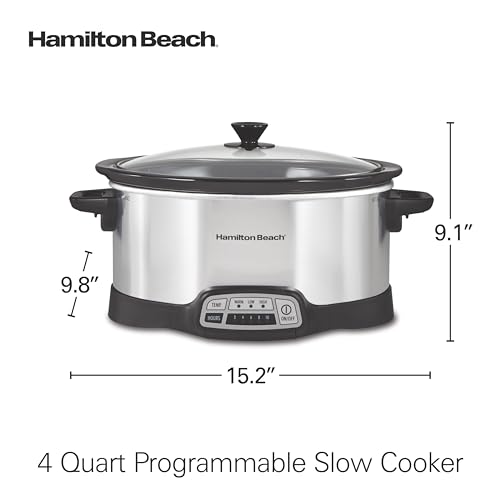 Hamilton Beach 4 Quart Programmable Slow Cooker with Flexible Easy Programming, 5 Cooking Times, Dishwasher-Safe Crock & Lid, Silver (33443) by Hamilton Beach - Image 8