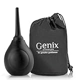 Genix Portable Travel Anal Douche Cleaning Kit with Carrying Travel Bag - Black - All Silicone