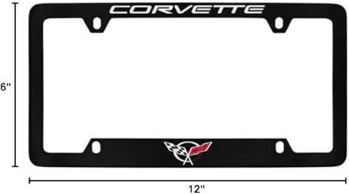 Miniatura 4 de Chevrolet Corvette C5 - Marco de matrícula grabado con parte inferior de metal con revestimiento negro