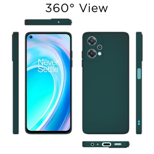 Image of Outlouders Back Cover for OnePlus Nord Ce 2 Lite 5G | Camera Protection | Durable Soft Matte Silicone Bumper Case (Green)