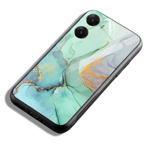 Image of COLORflow Back Cover Compatible with Vivo V29E 5G | Green Marble | Shockproof TPU Bumper Cover with Camera Protection Back Cover
