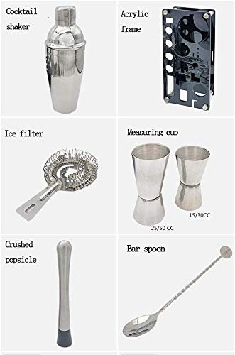 Kit de bartender 23 piezas con coctelera de acero inoxidable miniatura 3
