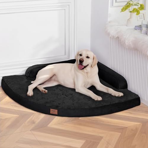 MEKIY XXL Orthopedic Dog Bed with Washable Cover Black