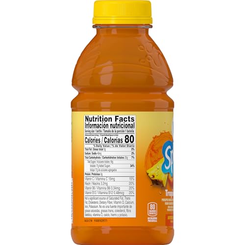 Image of V8 Splash Tropical Blend Flavored Juice Beverage, 16 fl oz Bottle (12 Pack)