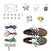 REPPAKOY Retro-Inspired Sneaker Charms 60Pcs- Leather & Round Striped Shoelaces, Shoelace Charms & Shoe Accessories, DIY Sneaker Decorations (MIU Style, IT Girl Look)