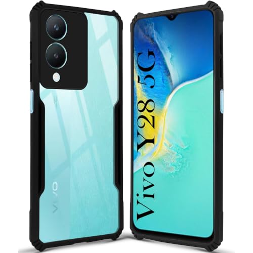 Image of Jkobi Hybrid Back Cover Case for VIVO Y28 5G (Shockproof with Polycarbonate Clear Panel | Professional Black)