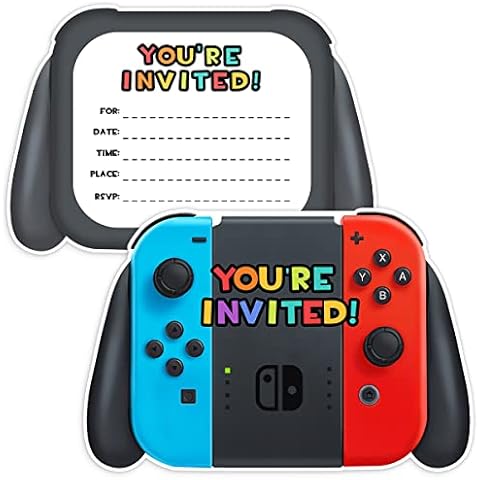 Simimi art Video Game Birthday Party Invitation Cards - Game On Birthday Party Invitation - 30 Cards With 30 Envelopes Cover