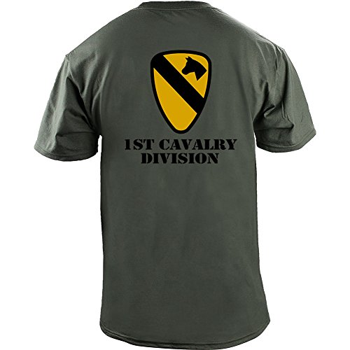 Army 1st Cavalry Division Full Color Veteran T-Shirt (L, Green)