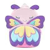 NICE CHOICE Mochila infantil fofa para bebês de 2 a 6 anos, Little Butterfly-roxo, 9.4*4*10.4 inches, Mochila infantil