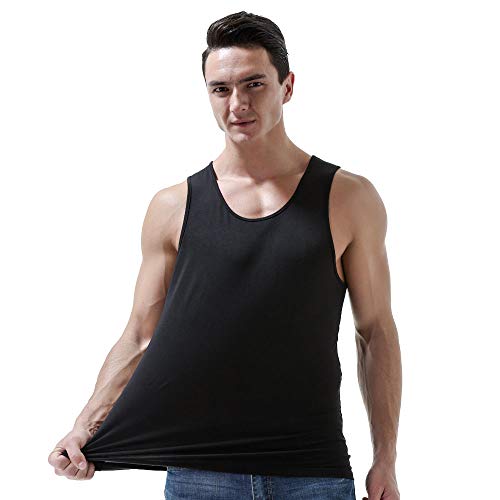 AORGSVI Men's Tank Tops Undershirts 3-Pack, Crew Neck Modal Comfort Soft Multipack A-Shirt2