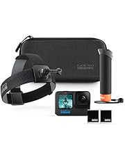 GoPro HERO12 Accessory Bundle - Includes HERO12 Black Camera, The Handler (Floating Hand Grip), Head Strap 2.0, Enduro Rechargeable Battery (2 Total), and Carrying Case