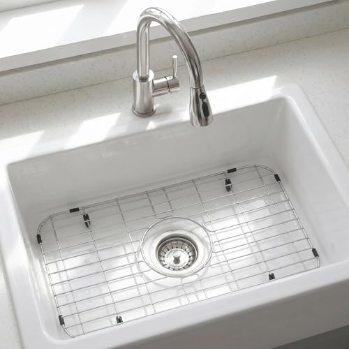 LQS Stainless Steel Sink Protectors, Kitchen Sinks Grid 18 7/8" x 12 5/8" with Center Drain Hole for Single Bowl, Sink Protector, Kitchen Sinks Grate, Sink Bottom Grid by LQS - Used condition - Image 2