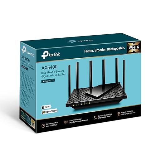 Image of TP-Link Archer AX73 AX5400 Dual Band Gigabit Wireless WiFi Wi-Fi 6 Router | 8K Streaming | MU-MIMO OFDMA | USB Sharing | Connect 200+Devices | 1.5 GHz Triple-Core CPU | Beamforming