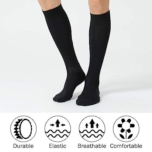 Soccer Baseball Softball Football Knee High Cushion School Uniform Long Tube Socks for Youth Adult 2 Pairs(S-XL)3