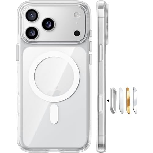 TORRAS Stronger Magnetic for iPhone 17 Pro Case Clear, [Covered Camera Control] [Anti-Yellowing] Compatible with MagSafe, Military-Grade Drop Protection, Slim Phone Case for iPhone 17 Pro iP