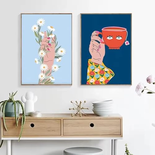 Peinture sur toile rétro florale pour créer une ambiance zen dans votre chambre