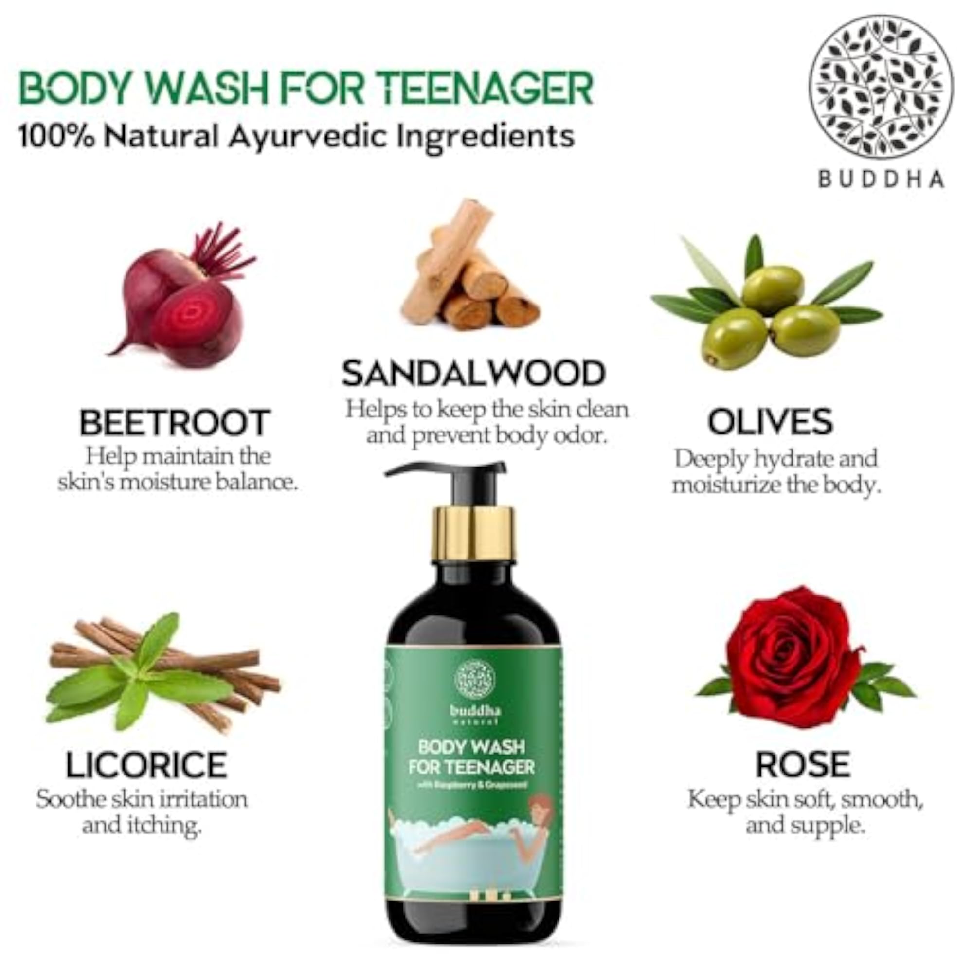 Body Wash for Teenagers, Skin Glowing Formula, 200ml