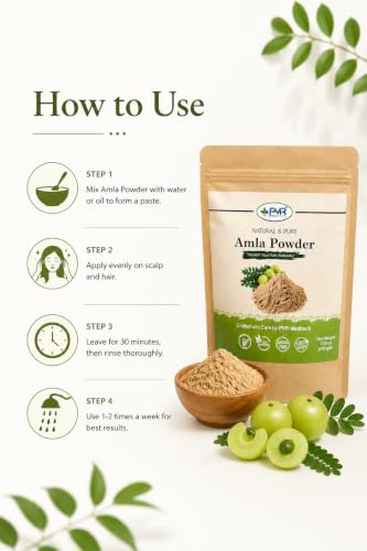 Image of Amla Powder for Hair - 100% Natural & Pure | Supports Healthy Hair & Scalp | No Additives or Preservatives (200g)