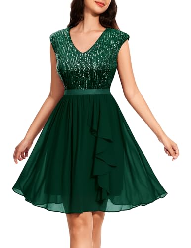 Wedtrend Damen Paillettenkleid Glitzernde...