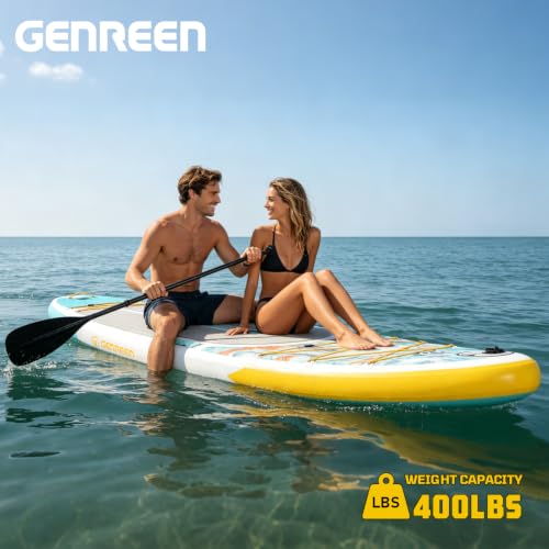 Image of Inflatable Stand-Up Paddle Boards - Available 32 inch /33 inch /34 inch Widths Inflatable Paddle Board with SUP Accessories, Camera Mount, Basic All-Around SUP Board for All Skill Levels, Up to 450lbs