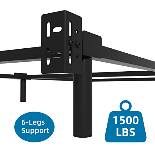 Diiyiv Twin Xl Size Metal Bed Frame, 9-Leg Support For Box Spring & Mattress Foundation, 7 Inch Easy Assembly Tool-Free Platform Bedframe, 3000Lbs, Black #TOP2