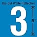 Die-Cut Reflective Number Label, 3, PK5 (2 Pieces)