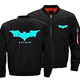 LYZL Herren Sweatshirt Bomberjacken - Batman Printed Verdicken Winddichte Jacken Reißverschluss Baseball Uniform Langarm Fliegeranzug - Teen Gift