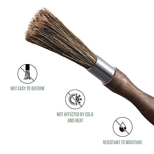 Soulhand Professional Coffee Brush, Natural Bristle Coffee Grinder Brush, Walnut Handle Espresso Brush With Lanyard For Barista, Coffee Cleaning Tool For Home Kitchen #TOP2