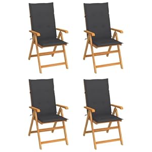 Generisch Generisch Gartenstühle 4 STK. mit Anthrazit Kissen Massivholz Teak,Möbel,GartenMöbel,GartensitzMöbel,Gartenstühle,3065530 Generisch Generisch Gartenstühle 4 STK. mit Anthrazit Kissen Massivholz Teak,Möbel,GartenMöbel,GartensitzMöbel,Gartenstühle,3065530