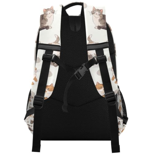 Sac à dos ecole chats mignons doodle étudiant cartable ados - 2