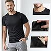 Mens T Shirt, Summer Tactical Short-Sleeve Sports Top, Crew Neck Short Sleeve with Sleeve Pocket Tee Shirts for Gym, Hiking, Camping, Outdoor Adventure (UK, Alpha, XXL, Regular, Regular, Black) #3