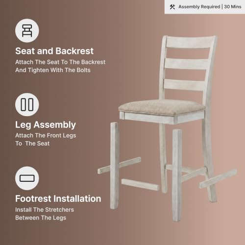 Signature Design by Ashley Counter Height Barstools, Set of 2, Farmhouse - image 6
