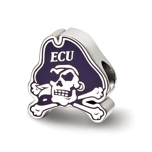 LogoArt Sterling Silver East Carolina University Enamel Bead Charm