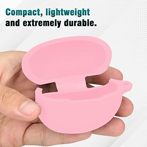 Image of KACA Protective Shockproof Silicone Cover Case with Buckle Compatible with Huawei Freebuds 4i (Pink)