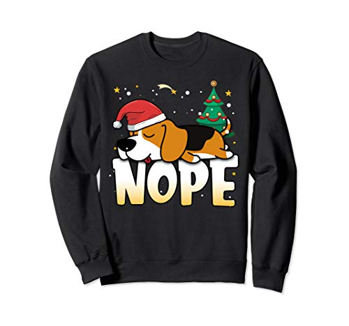 Christmas Beagle Nope Lazy Dog Boys Girls Clothing Funny Sweatshirt