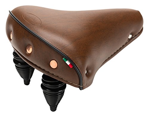 Selle Monte Grappa Iris Marrone confortable avec rivets pour une assise ergonomique