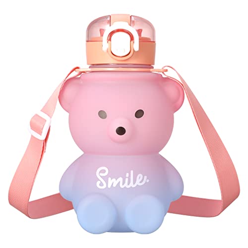 Smilcloud Kawaii Water Bottle With Straw