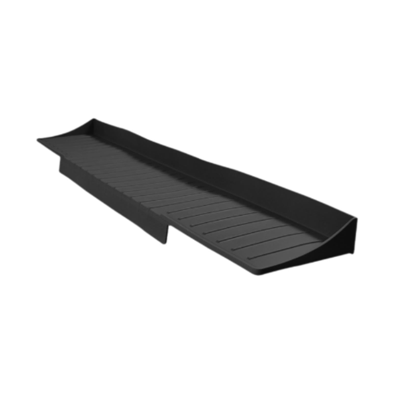 Tapis égouttoir pour évier de cuisine en silicone lavable et antidérapant, modèle noir