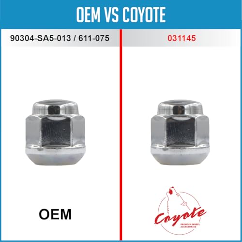 Image of Wheel Accessories Parts 100 Pcs M12x1.5 12x1.5 Thread OEM Style Lug Nuts 0.96 inch Long Chrome 3 /4 inch 19mm Hex Fits Alloy Wheels 2011+ Accord Civic 90304-SA5-013 | 611-075