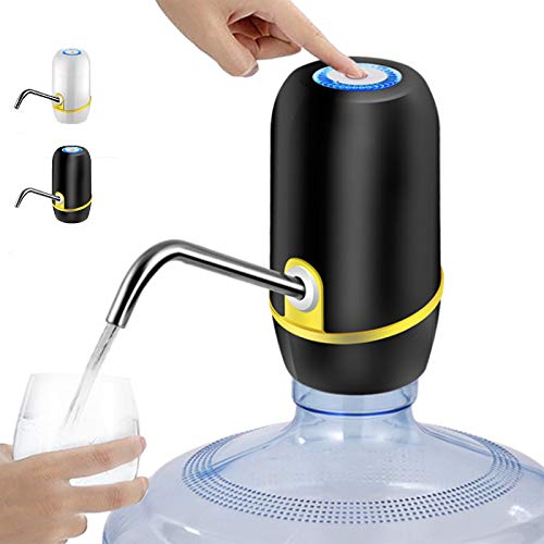 Dispensador de Agua para garrafas, Dosificador de Agua garrafa, Grifos para Botellas de Agua Mineral, Dispensadores de Agua para bidones, Bomba eléctrica para Sacar Agua (Negro-Amarillo)