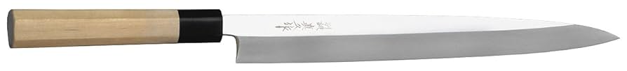 No .00211 包丁　真久作　柳刃　尺　特殊鋼　本焼　本箱付　未使用品 Amazon｜マック 特殊鋼本焼き 別誂真久作 柳刃 刺身 刃渡り300mm