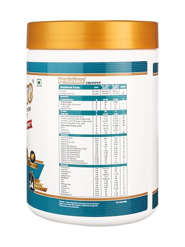 Image of PentaSure Critipep Peptide Diet Powder | Creamy Vanilla Flavor - 400g | 100% Whey Peptide, MCT, Fructose Based Nutritional Supplement Drink | 34 Vital Nutrients | 20g Protein per 100g