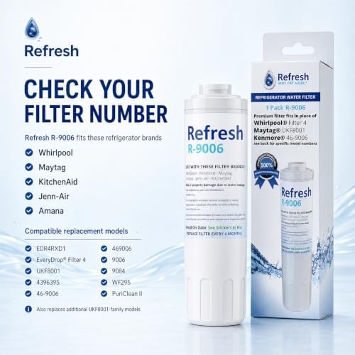 Image of Refresh Refrigerator Water Filter Replacement, Whirlpool EDR4RXD1, 3-Pack