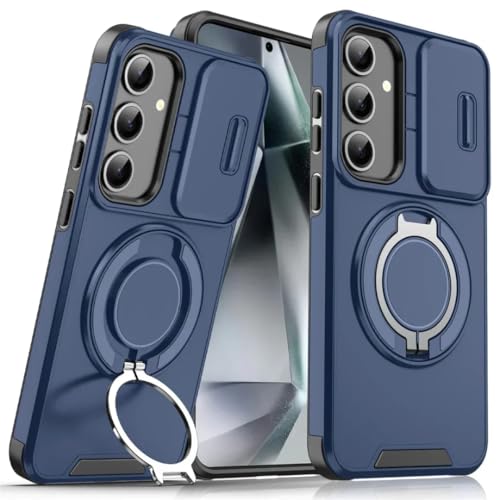 Coque Samsung A26 5G bleu marine antichoc avec protection caméra et anneau magnétique