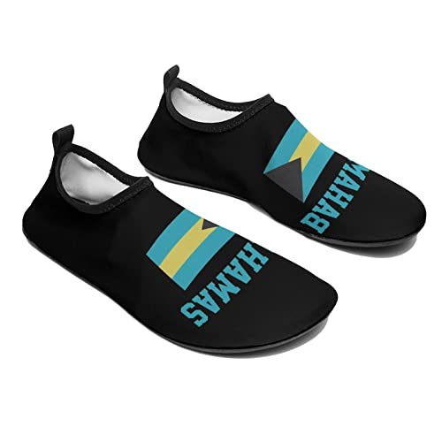 Bahamas Flag Men Women Water Shoes Barefoot Slip-on Aqua Socks Shoes for Beach Swim Surf Water Sport Yoga4