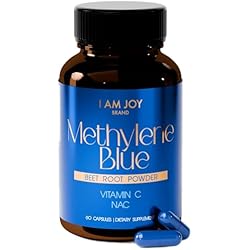 I Am Joy co. Methylene Blue Capsules (USP Pharma Grade) with NAC for Antioxidant Support, Vitamin C for Absorption, Beet Root for Blood Flow, Cognition 60ct